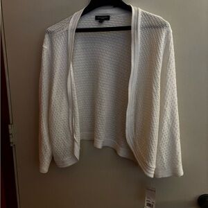 Notations White Textured Cardigan